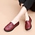 cheap Women&#039;s Slip-Ons &amp; Loafers-Women&#039;s Slip-Ons Comfort Shoes Daily Walking Floral Round Toe Casual Minimalism Faux Leather Loafer Black Red