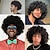 cheap Mens Wigs-Smilco Short Black Fluffy Disco Afro Hippie Wigs, Curly Afro Wig for men, 70s 80s Afro Wigs Anime Rocker Wig Costume Cosplay Halloween Daily Wear Wig Heat Resistant Synthetic Wig