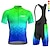 abordables Ensembles de vêtements pour hommes-21Grams Homme Maillot et Cuissard Avec Bretelles Velo Cyclisme Manche Courte VTT Vélo tout terrain Vélo Route Jaune Bleu Vert Menthe Vélo Evacuation de l&#039;humidité Séchage rapide Spandex Des sports