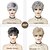 baratos peruca mais velha-peruca curta ombre peruca cinza prateada para mulheres cabelo sintético com franja penteado natural para velhinha mamãe peruca grátis
