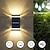 preiswerte Außenwandleuchten-2 Stück Solar-LED-Wandleuchten für den Außenbereich, wasserdichte Zaunleuchten für Garten, Garage und Wege