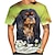 halpa uutuus hauskat hupparit ja t-paidat-Eläin Koira Cavalier King Charlesin spanieli T-paita Anime 3D Kuvitettu Käyttötarkoitus Pariskuntien Miesten Naisten Aikuisten Naamiaiset 3D-tulostus Rento / arki