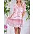 cheap Mini Dresses-Women&#039;s Casual Dress Floral Floral Dress Boho Dress V Neck Print Mini Dress Outdoor Daily Active Fashion Loose Fit Half Sleeve Pink Summer Spring S M L XL XXL