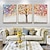 cheap Floral/Botanical Paintings-Colorful Gold Tree Canvas Oil Painting Handpainted Modern Artwork Abstract Tree Wall Art Picture Living Room Home Decor