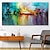 cheap Abstract Paintings-Large Size Oil Painting 100% Handmade Hand Painted Wall Art On Canvas Colorful Lake Abstract Blooming Fireworks Home Decoration Decor Rolled Canvas No Frame Unstretched