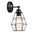 voordelige Wandverlichting voor binnen-led wandlamp plug-in kooi wandlamp industriële wandlamp met stekker snoer rustieke wandlamp aan/uit schakelaar retro wandlamp voor hoofdeinde slaapkamer