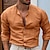 cheap Men&#039;s Shirts-Men&#039;s Shirt Button Up Shirt Casual Shirt Summer Shirt White Pink Navy Blue Blue Orange Plain Long Sleeve Band Collar Daily Vacation Clothing Apparel Fashion Casual Comfortable