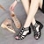 cheap Women&#039;s Sandals-Women&#039;s Sandals Wedge Sandals Gladiator Sandals Roman Sandals Sparkly Sandals Outdoor Daily Beach Solid Color Summer Wedge Heel Peep Toe Elegant Classic Casual Faux Leather Zipper Black Champagne