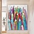 abordables Pinturas de animales-Pintura al óleo pintada a colgar Pintada a mano Vertical Abstracto Animales Moderno Sin marco interior  (sin marco)