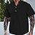 cheap Short Sleeve-Men&#039;s Shirt Linen Shirt Casual Shirt Summer Shirt Beach Shirt Black White Blue Plain Short Sleeve Summer V Neck Casual Daily Clothing Apparel