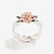 זול אביזרי פוטבוט&#039;-טבעת פרחים זהב ורדרד 14 קראט אירופאי ואמריקאי בציפוי וינטג&#039; כסף 925 טבעת אירוסין מפוצלת