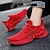 cheap Men&#039;s Sneakers-Men&#039;s Sneakers Sporty Look Casual Daily Tissage Volant Breathable Lace-up Black Red Gray Summer Spring