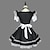 levne Šaty Lolita-Inspirovaný Kostýmová hra Pokojská Anime Cosplay kostýmy japonština Karneval Cosplay obleky Šaty Krátký rukáv Šály Kostým Pro Dámské Dívčí