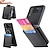 preiswerte Samsung-Handyhülle-Handy Hülle Handyhüllen Für Samsung Galaxy Z Flip 5 Z Flip 4/3/2 Rückseite Flipbare Hülle Steckplätze für Kartenhalter Ständer Einfarbig PC PU-Leder