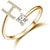levne rekvizity fotobudky-prsten bižuterie kreativní dámský prsten nastavitelný otevírací prsten 26písmenný prsten