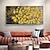 cheap Floral/Botanical Paintings-Handmade Oil Painting Canvas Wall Art Decor Original Blooming Yellow Cherry Blossoms Painting Abstract Flower Painting for Home Decor With Stretched Frame/Without Inner Frame Painting