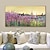 billiga Landskapsmålningar-handgjord oljemålning duk väggkonst dekor original rosa blomma målning abstrakt landskapsmålning för heminredning med sträckt ram/utan inre ram målning