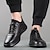 abordables Zapatillas de hombre-Hombre Zapatillas de deporte Mocasines de cuero Zapatos de Paseo Casual Diario PU Impermeable Cordones Negro Verano Primavera