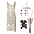 billige Historiske kostymer og vintagekostymer-Gatsby flapper-kjole fra 1920-tallet med 20-talls tilbehørssett damepaljetter dusk frynser kostyme retro vintage cosplay fest- og kveldscocktailkjole