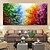cheap Floral/Botanical Paintings-Oil Painting 100% Handmade Hand Painted Wall Art On Canvas Colorful Tree Forest Abstract Landscape Classic Modern Home Decoration Decor Rolled Canvas No Frame Unstretched