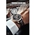 abordables Montres à Quartz-Poedagar marque hommes montres de luxe lumineux étanche montre à quartz en cuir mode calendrier montre-bracelet