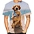 billige nyhed sjove hættetrøjer &amp; t-shirts-Dyr Hund golden retriever T-shirt Anime 3D Grafisk Til Par Herre Dame Voksne Maskerade 3D-udskrivning Afslappet / Hverdag