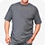 cheap Men&#039;s Plus Size Basic T-shirts-Men&#039;s Plus Size Big Tall T shirt Tee Tee Crewneck Gray Short Sleeves Outdoor Going out Basic Plain / Solid Clothing Apparel Cotton Blend Stylish Casual Tops