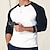 billiga Casual T-shirts för män-Herr Henleytröja T-tröja Långärmad tröja Färgblock Raglan ärm Henley Gata Semester Långärmad Lappverk Kläder Mode Designer Grundläggande