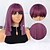 cheap Synthetic Trendy Wigs-Synthetic Wig Straight Natural Straight Neat Bang Machine Made Wig 14 inch Bright Purple Synthetic Hair Women&#039;s Soft Adjustable Classic Purple