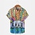 cheap Men&#039;s Aloha Shirts-Christmas Mens Graphic Shirt Summer Hawaiian Prints Hippie Parrot Turndown Yellow Blue Purple Outdoor Street Short Sleeves Clothing Apparel Fashion Colorful Festival Cotton