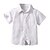 baratos Blusas para Meninos Bebês-Bébé Para Meninos Listra Camisa Manga Curta Casual Botão Moda Branco Verão Roupas 3-7 anos