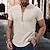 cheap Cotton Linen Shirt-Men&#039;s Linen Shirt Popover Shirt Casual Shirt Summer Shirt Black White Wine Short Sleeve Plain V Neck Summer Casual Daily Clothing Apparel