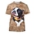 billige nyhed sjove hættetrøjer &amp; t-shirts-Dyr Hund fransk Bulldog T-shirt Anime 3D Grafisk T恤衫 Til Par Herre Dame Voksne 3D-udskrivning Afslappet / Hverdag