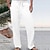tanie lniane spodnie-Męskie Lniane spodnie Spodnie Letnie spodnie Kieszeń Równina Komfort Oddychający Na zewnątrz Codzienny Wyjściowe Moda Codzienny Czarny Biały