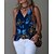 cheap Tank Tops-Women&#039;s Tank Top White Pink Blue Print Paisley Butterfly Casual Holiday Sleeveless V Neck Basic Regular Floral Butterfly S