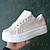 cheap Women&#039;s Sneakers-Women&#039;s Sneakers White Shoes Height Increasing Shoes Platform Sneakers Outdoor Daily Solid Colored Platform Round Toe Sporty Casual Preppy Walking Polyester Lace-up Black White Green