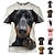 お買い得  ノベルティの面白いパーカーと T シャツ-動物 犬 ダックスフント Tシャツ グラフィック Tシャツ のために 男性用 女性用 ユニセックス 大人用 3D プリント カジュアル デイリー キュート 面白い ギフト