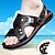 billige Herresandaler-Herre Sandaler Flade sandaler Komfort sandaler Afslappet udendørs Strand PVC Åndbart Hjemmesko Bark brun Sort Sommer