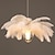 cheap Island Lights-LED Pendant Light Chandelier 35cm 1-Light White Ostrich Feather Bouquet Pendant Light Romantic Mounted Lighting Fixture for Restaurant Bedroom