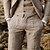 cheap Linen Suits-Men&#039;s Linen Suits Beach Wedding 3 Piece Gray Solid Colored Summer Suits Tailored Fit Single Breasted Two-buttons 2024