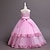 cheap Girls&#039; Dresses-Kids Girls&#039; Flower Party Dress Christening dress Sleeveless Princess Polyester Summer 3-10 Years White Champagne Pink