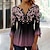 cheap Blouses &amp; Shirts-Women&#039;s Shirt Blouse Yellow Pink Blue Button Print Floral Holiday 3/4 Length Sleeve Round Neck Basic Regular Floral S