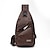 cheap Men&#039;s Bags-Men&#039;s Crossbody Bag Chest Bag PU Leather Daily Zipper Waterproof Solid Color Black Brown Coffee