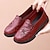 cheap Women&#039;s Slip-Ons &amp; Loafers-Women&#039;s Slip-Ons Comfort Shoes Daily Walking Floral Round Toe Casual Minimalism Faux Leather Loafer Black Red