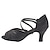 voordelige Latin dansschoenen-Dames Latin schoenen Professioneel Comfortabele schoenen Gaas Open teen Gesp Volwassenen Zwart Bruin