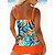 cheap Tankinis-Women&#039;s Swimwear Tankini 2 Piece Normal Swimsuit Graphic 2 Piece Printing Orange Bathing Suits Beach Wear Summer Sports
