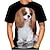 halpa uutuus hauskat hupparit ja t-paidat-Eläin Koira Cavalier King Charlesin spanieli T-paita Anime 3D Kuvitettu Käyttötarkoitus Pariskuntien Miesten Naisten Aikuisten Naamiaiset 3D-tulostus Rento / arki