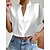 cheap Blouses &amp; Shirts-Women&#039;s Shirt Blouse Orange red Black White Button Plain Work Short Sleeve Standing Collar Business Regular S