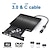 cheap Cables &amp; Adapters-External DVD Player USB3.0 Type-C Dual interface Computer Drive Burner Household DVD-RW Writer Dual Ports Reader Recorder Laptop