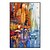 baratos Pinturas de Paisagens-pintura a óleo artesanal lona decoração da arte da parede moderna abstrata paisagem urbana para decoração de casa rolou sem moldura pintura não esticada